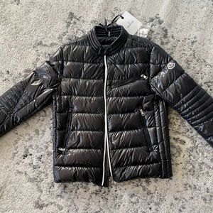 Moncler Black Down Biker Berriat Jacket SIZE 4 in Like NEW Condition